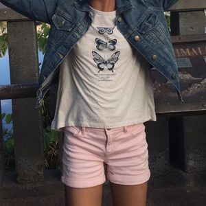 Blush Pink Embroidered Shorts from Old Navy